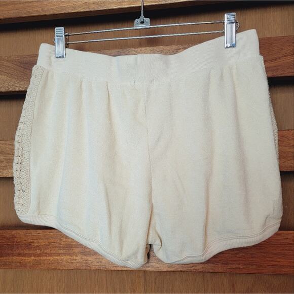 NWT Hello Nite! Straw Hat Cream Terry & Lace Shorts Sz S - Picture 6 of 6